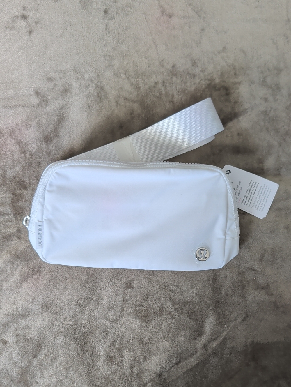 NWT lululemon athletica Everywhere White Belt Bag with Silver Logo